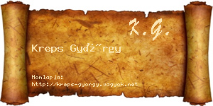 Kreps György névjegykártya
